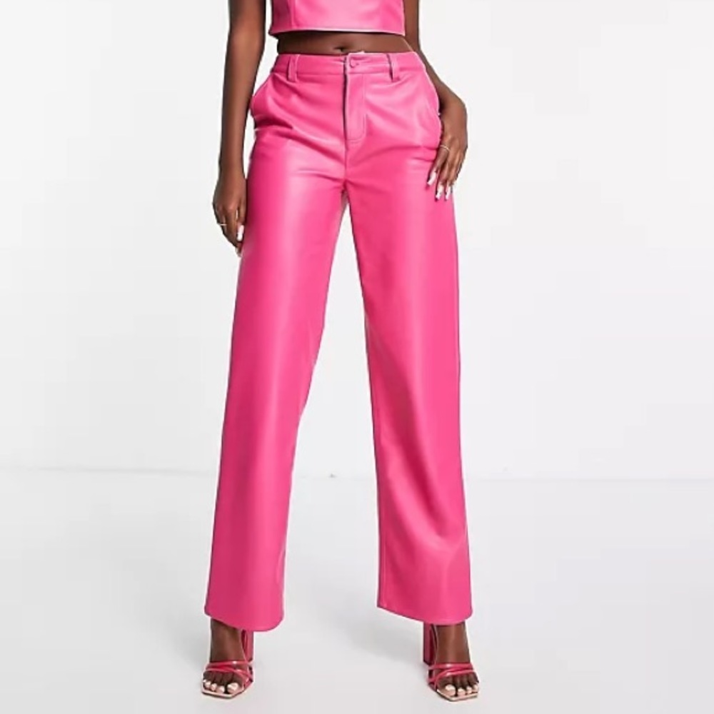 ASOS pink leather pants size 6